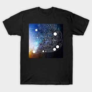 cosmic mayan astronaut in ufo ship ecopop T-Shirt